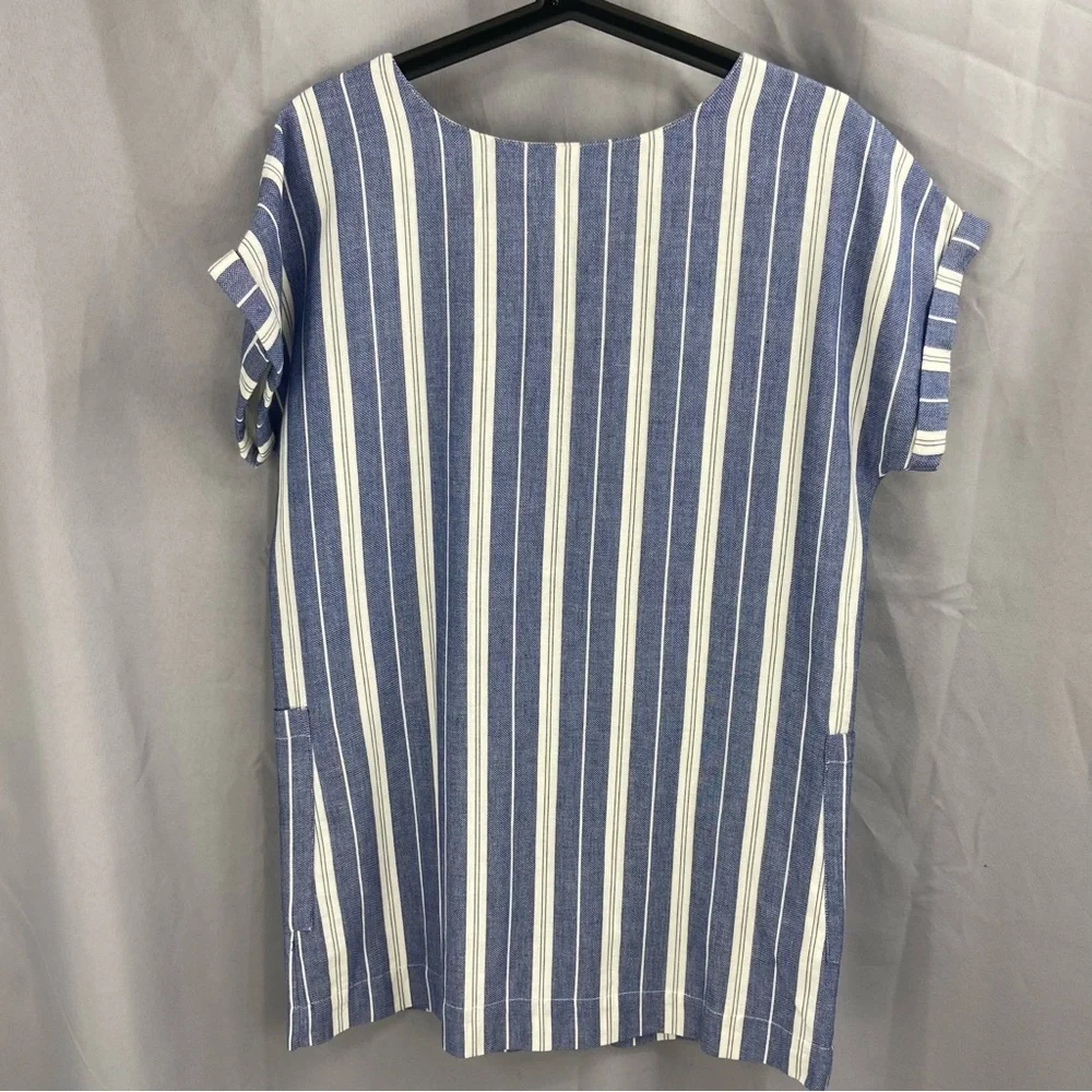 Tularosa x Revolve Warren Striped Tunic Mini Dress Blue White Sz Small‎ - Picture 8 of 8